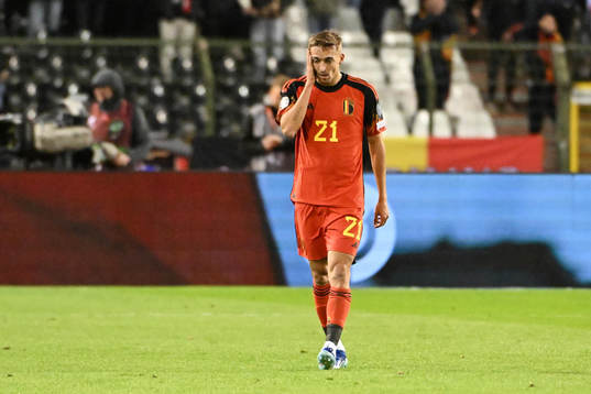 Timothy Castagne of Belgium looks dejected