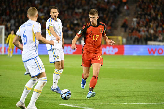 Charles De Ketelaere of Belgium in action with the ball