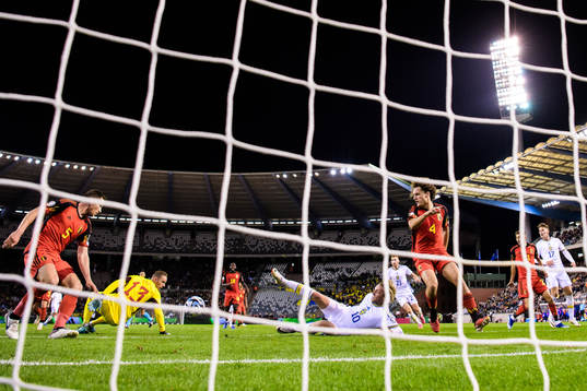Jan Vertonghen, goalkeeper Matz Sels and Wout Faes of