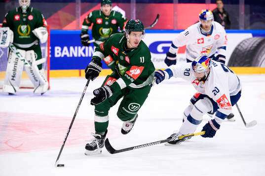 Joakim Nygård of Färjestad Andreas Eder of Munich