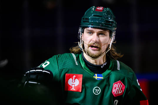 Linus Johansson of Färjestad celebrates