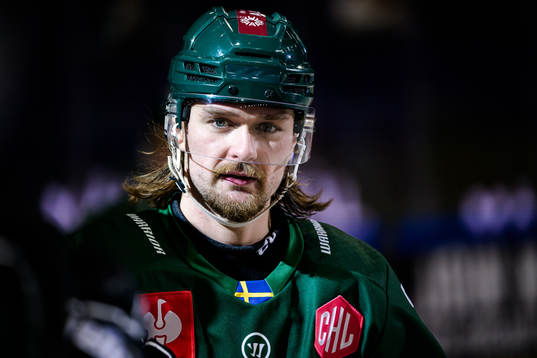 Linus Johansson of Färjestad celebrates