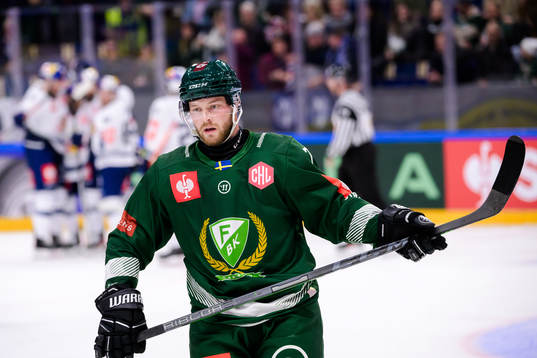 Axel Bergkvist of Färjestad looks dejected
