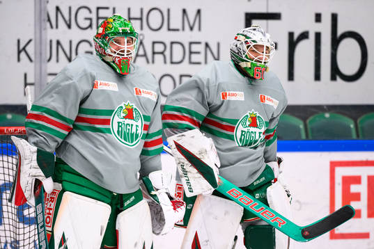 Målvakt Christoffer Rifalk och målvakt Petr Kvaca