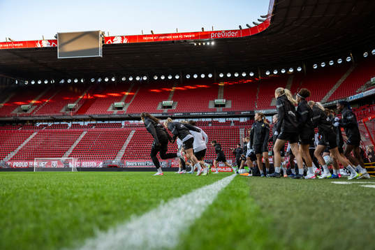 Players enter the pitch