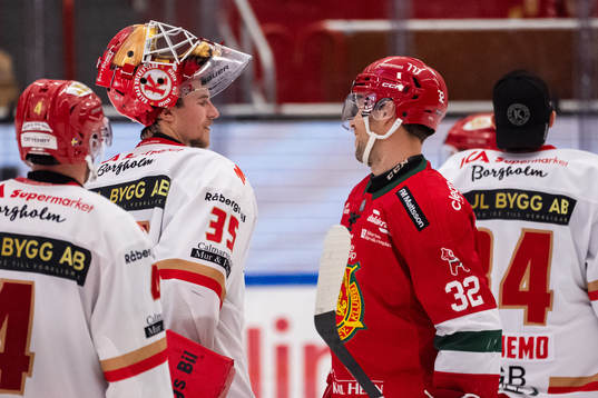 Kalmars målvakt Jonathan Stålberg och Moras Markus Modigs