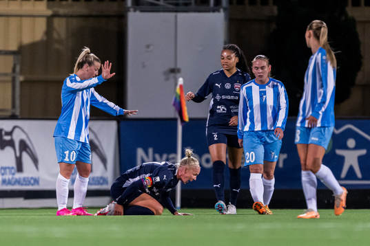 Caroline Seger of Rosengård in pain