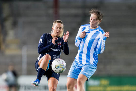 Olivia Holdt of Rosengård and Biljana Ilic of Spartak