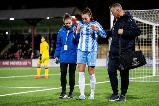 Željka Belovan of Spartak Subotica leaves the pitch