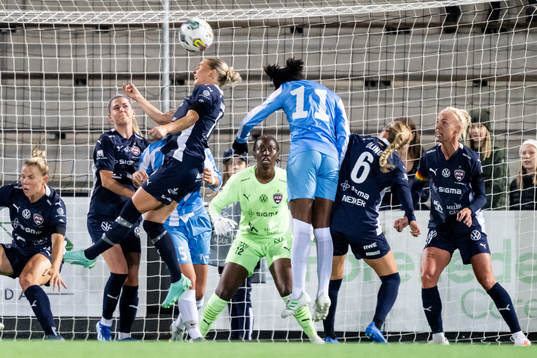 Olivia Schough, Emma Jansson, goalkeeper Angel Mukasa and