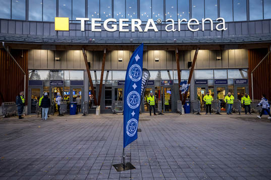 Tegera Arena innan ishockeymatchen i SHL mellan Leksand och