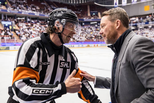 Domare Alexander Österberg och Leksands assisterande