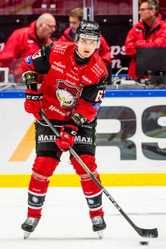 Malmö Redhawks Fredrik Händemark värmer upp innan