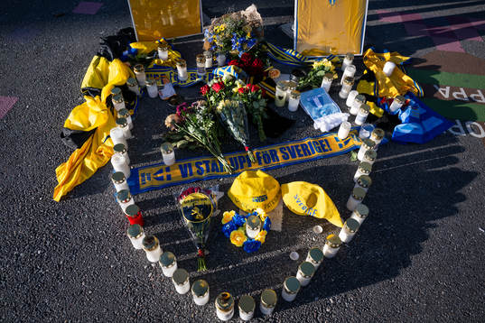 Memorial site outside Friends Arena honoring the Swedish
