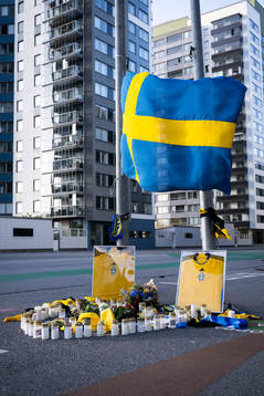 Memorial site outside Friends Arena honoring the Swedish