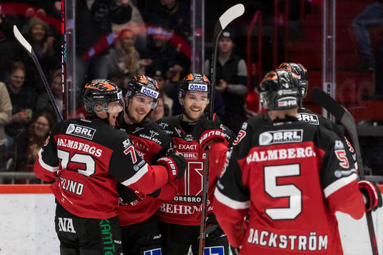 Örebros Emil Larsson, Oliver Eklind, Filip Berglund och