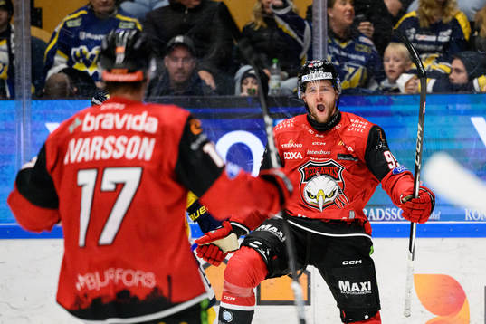 Malmö Redhawks Carl Persson jublar