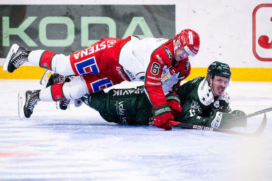 Frölundas Filip Hasa och Färjestads Joakim Nygård