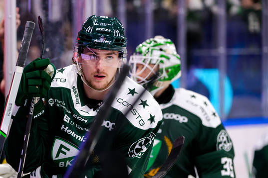 Färjestads Jeremy Salvas Groleau deppar