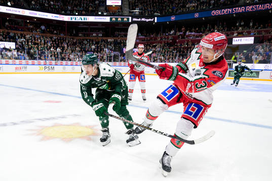 Färjestads Joakim Nygård och Frölundas Nicklas Lasu