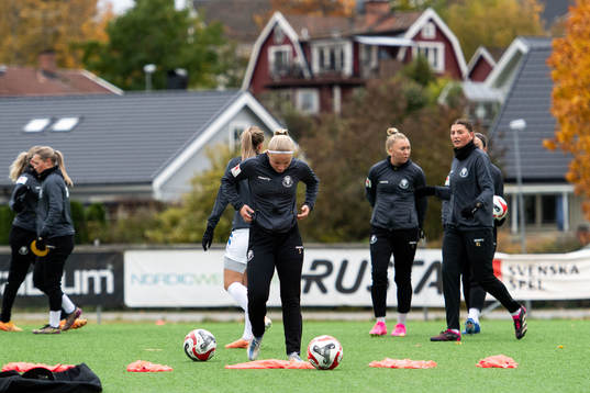 Trelleborgs spelare värmer upp