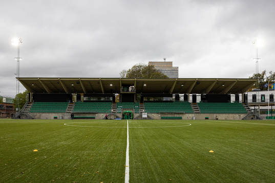 Generell vy på Hammarby IP innan fotbollsmatchen i