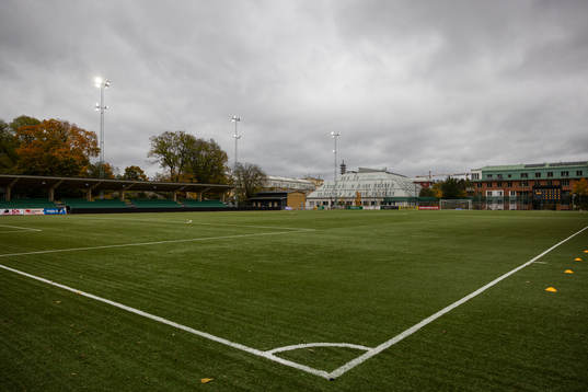 Generell vy på Hammarby IP innan fotbollsmatchen i