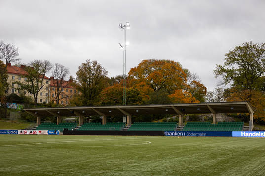 Generell vy på Hammarby IP innan fotbollsmatchen i