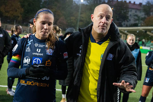 Linköpings Emma Lennartsson och tränare Anders Jacobson