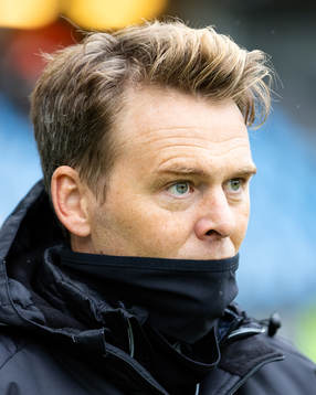 GAIS tränare Fredrik Holmberg innan fotbollsmatchen i