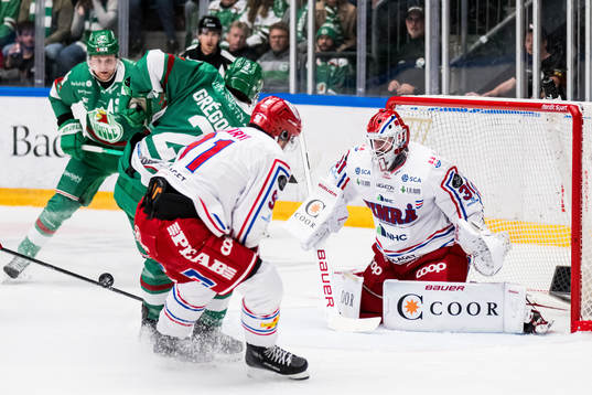 Rögle BKs Thomas Grégoire och Timrå IKs Magnus