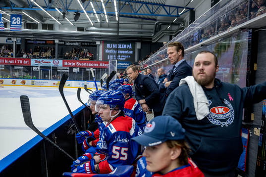Oskarshamns tränare Martin Filander och spelare