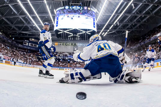 0-2 bakom Leksands målvakt Mantas Armalis och Anton