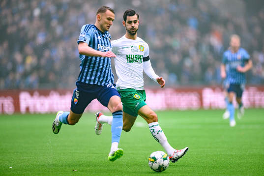 Djurgårdens Piotr Johansson och Hammarbys Adi Nalic