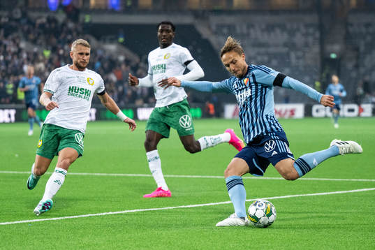 Hammarbys Simon Strand och Djurgårdens Oskar Fallenius