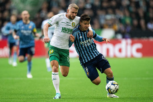Hammarbys Simon Strand och Djurgårdens Samuel Dahl