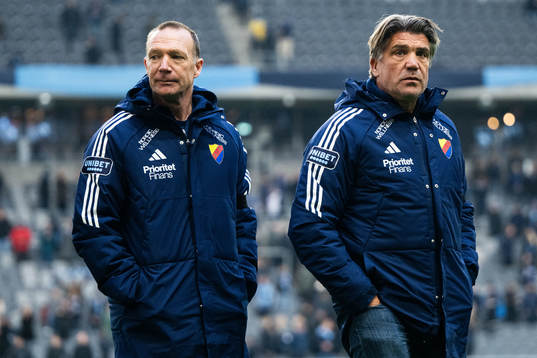 Djurgårdens tränare Kim Bergstrand och sportchef Bosse