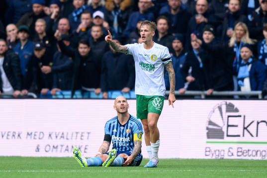 Djurgårdens Magnus Eriksson och Hammarbys Fredrik Hammar