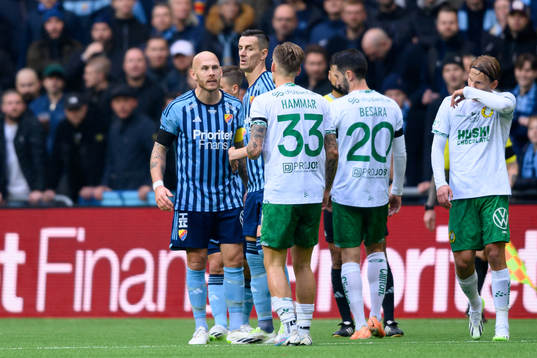 Djurgårdens Magnus Eriksson och Hammarbys Fredrik Hammar