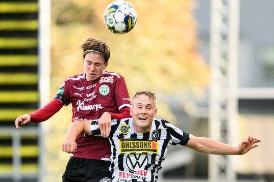 Västerås SKs Max Larsson och Landskronas Jesper Strid
