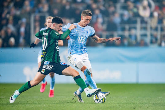 Varbergs Ismet Lushaku och Malmö FFs Søren Rieks