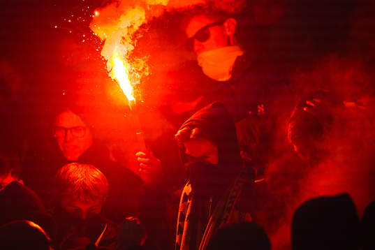 Spectators in the stands