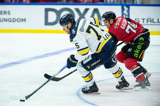 HV71s Radan Lenc och Malmö Redhawks Jakub Galvas