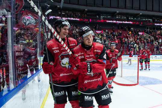 Malmö Redhawks Fredrik Händemark och Lauri Pajuniemi