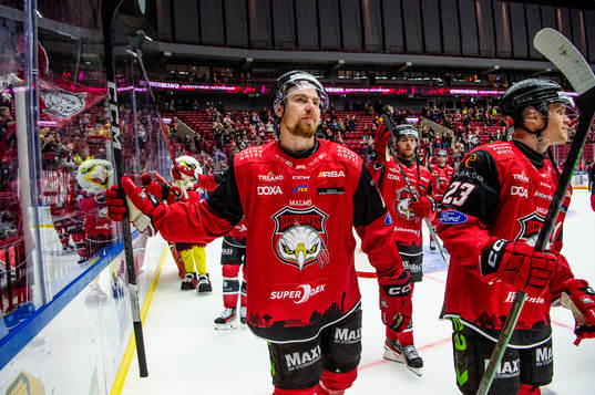 Malmö Redhawks spelare jublar