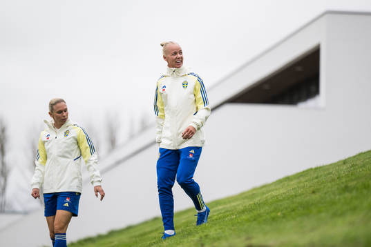 Jonna Andersson and Caroline Seger of Sweden