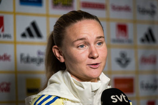 Matilda Vinberg of Sweden is interviewed
