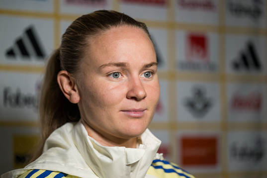 Matilda Vinberg of Sweden is interviewed
