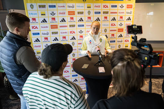 Magdalena Eriksson of Sweden is interviewed