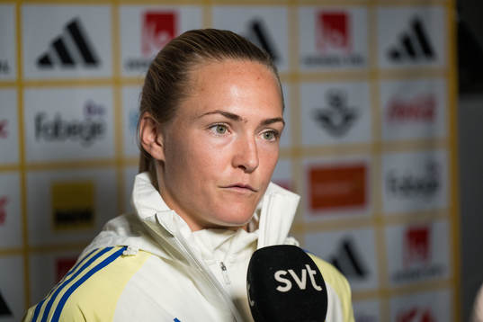 Magdalena Eriksson of Sweden is interviewed